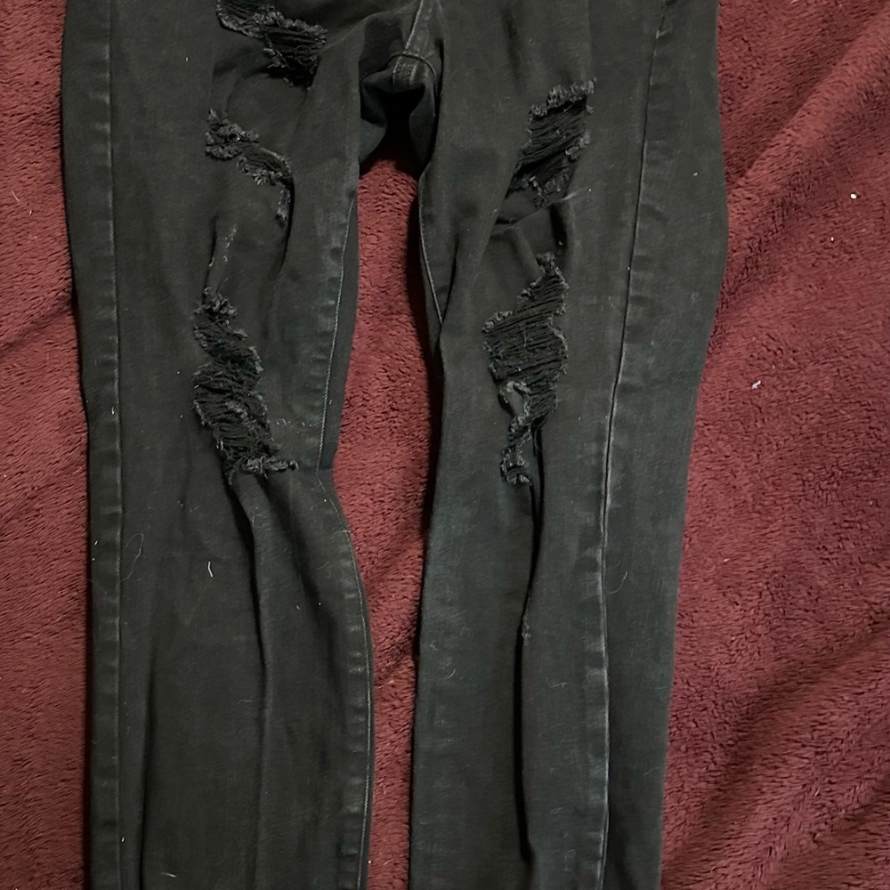 Aeropostale Black Distressed Skinny Jeans